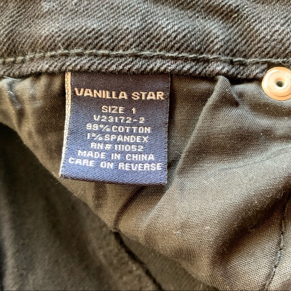 Vanilla Star Hilary Wide leg distressed Black Jeans Size 1 High Rise Flared - Picture 9 of 11